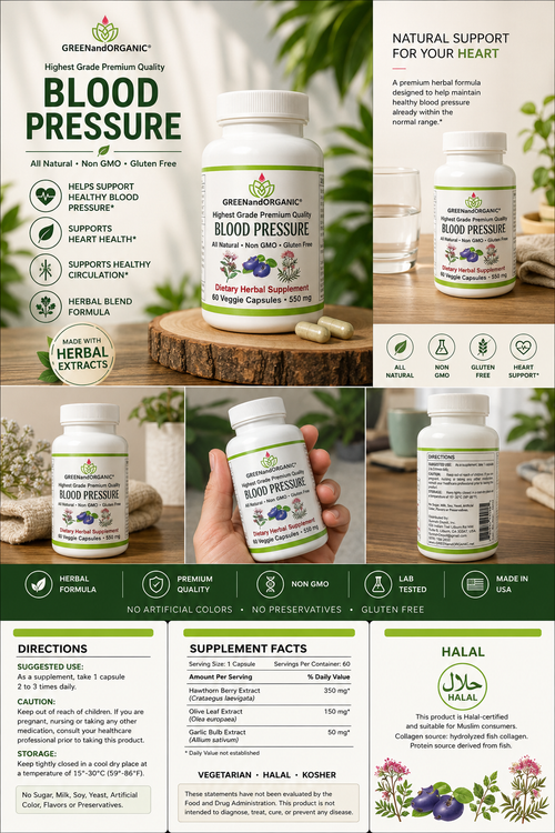 GREENandORGANIC® Premium Blood Pressure capsule (Halal)